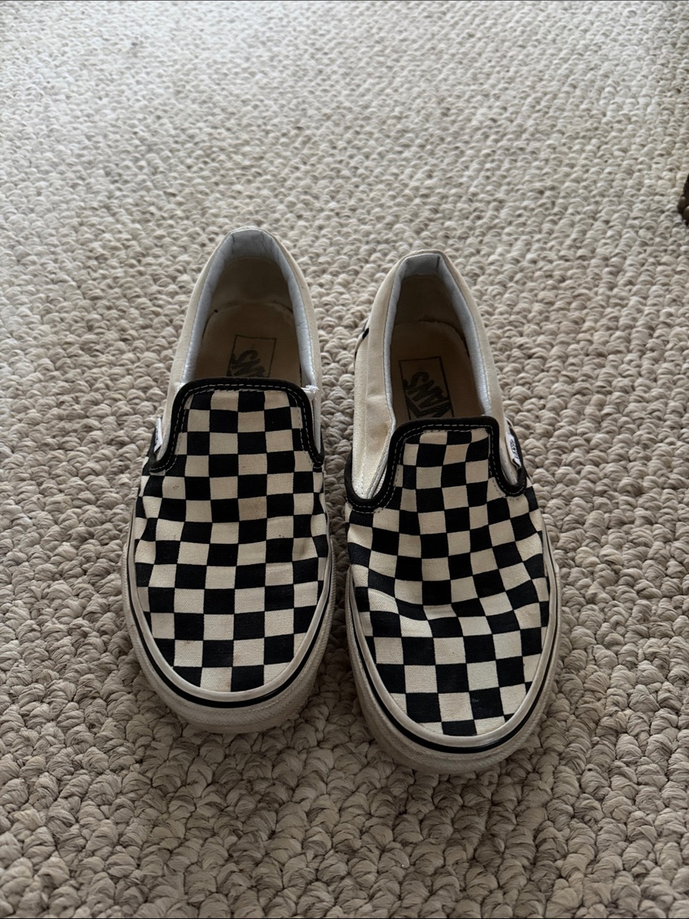 Vans Kids Checkerboard Slip-On Sneakers - Black & White